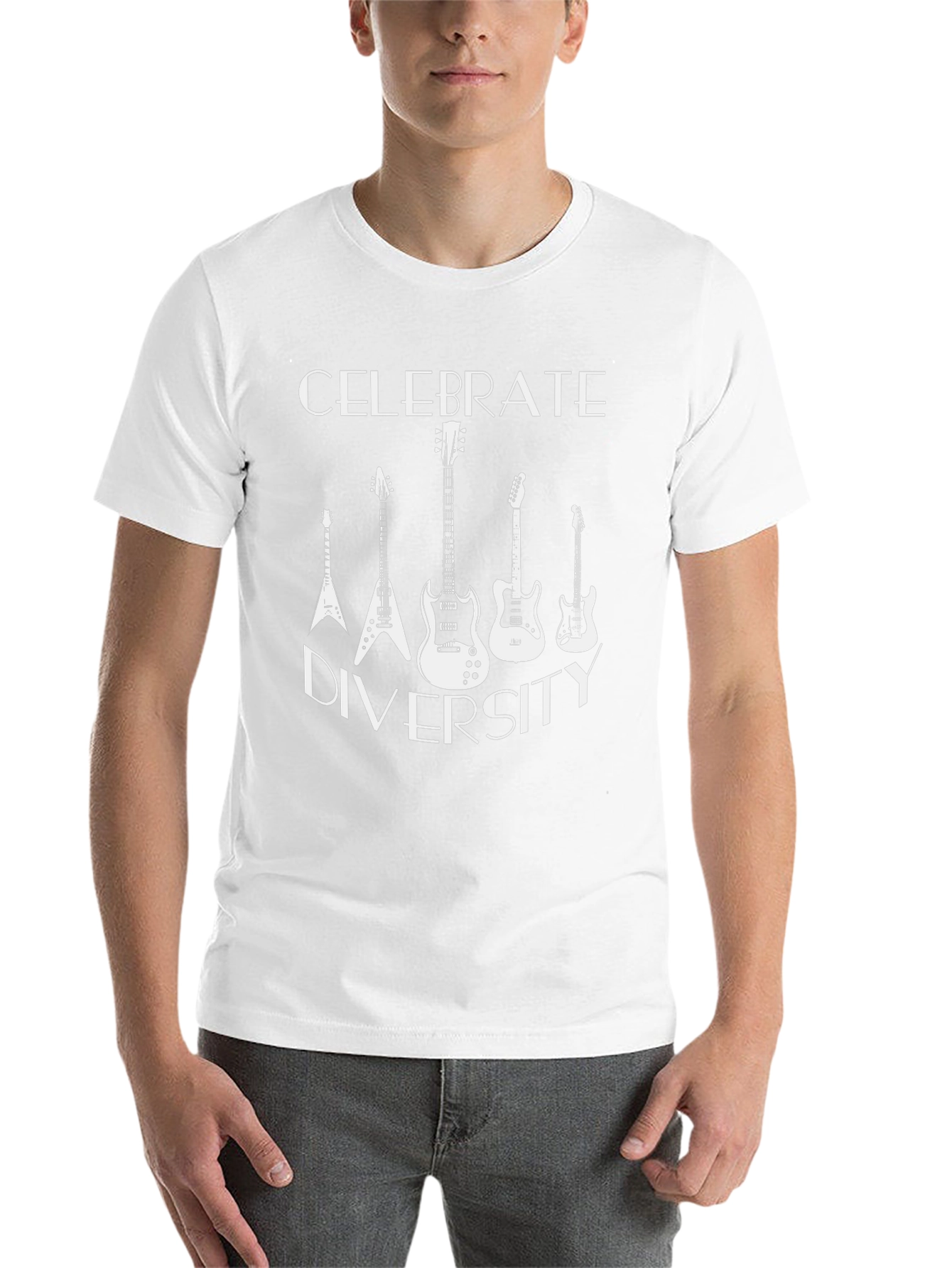 Celebrate Diversity Guitar Graphic T-Shirt