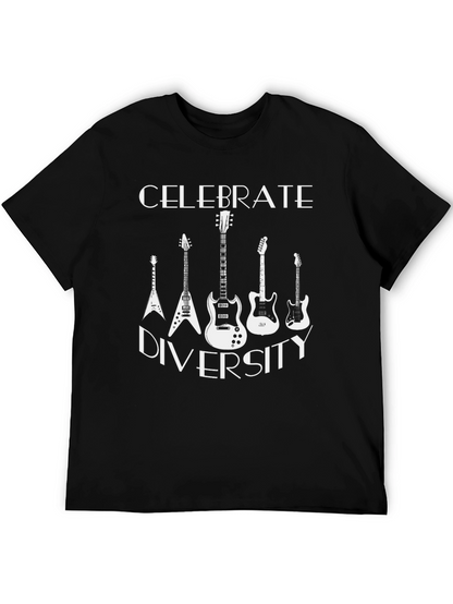 Celebrate Diversity Guitar Graphic T-Shirt