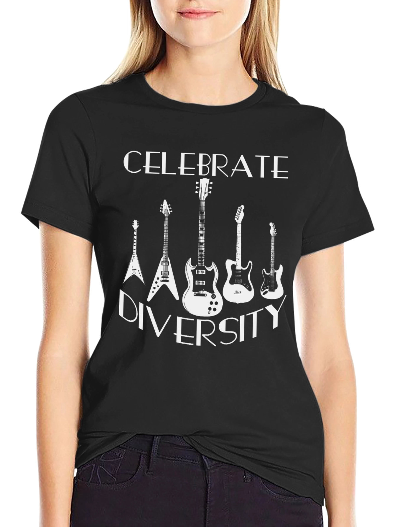 Celebrate Diversity Guitar Graphic T-Shirt