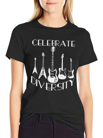 Celebrate Diversity Guitar Graphic T-Shirt