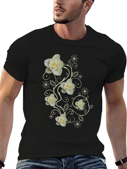 Elegant Rose Vine Graphic T-Shirt