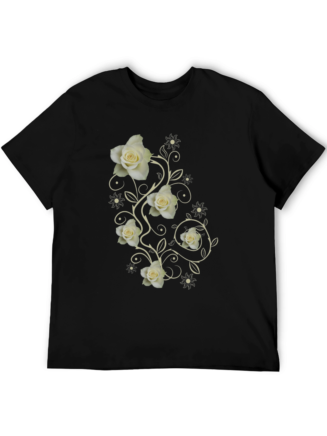 Elegant Rose Vine Graphic T-Shirt