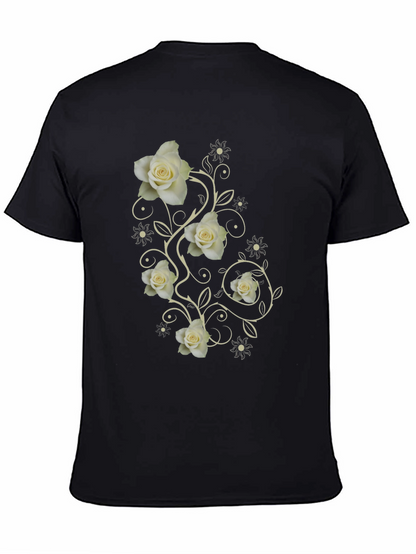 Elegant Rose Vine Graphic T-Shirt