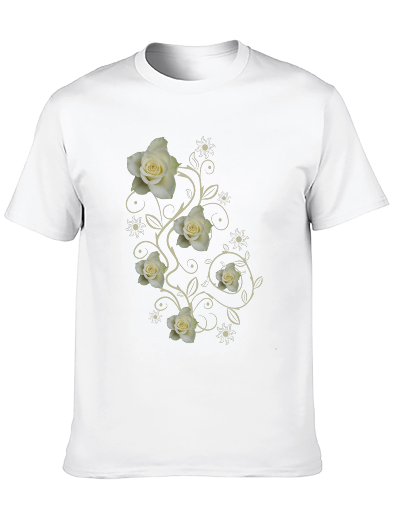 Elegant Rose Vine Graphic T-Shirt
