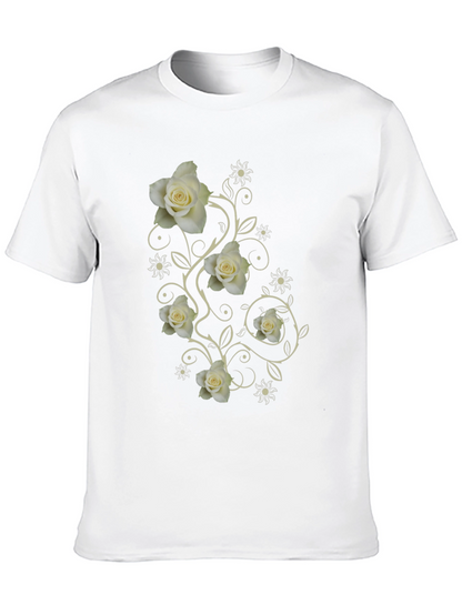Elegant Rose Vine Graphic T-Shirt