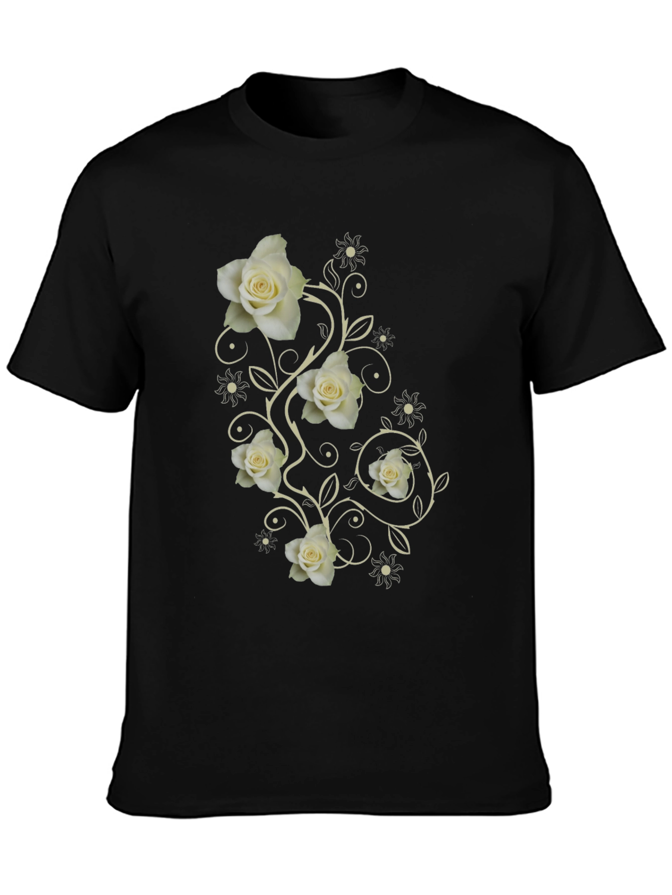 Elegant Rose Vine Graphic T-Shirt