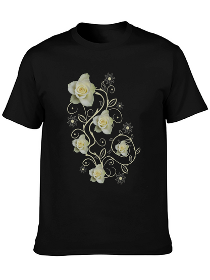 Elegant Rose Vine Graphic T-Shirt