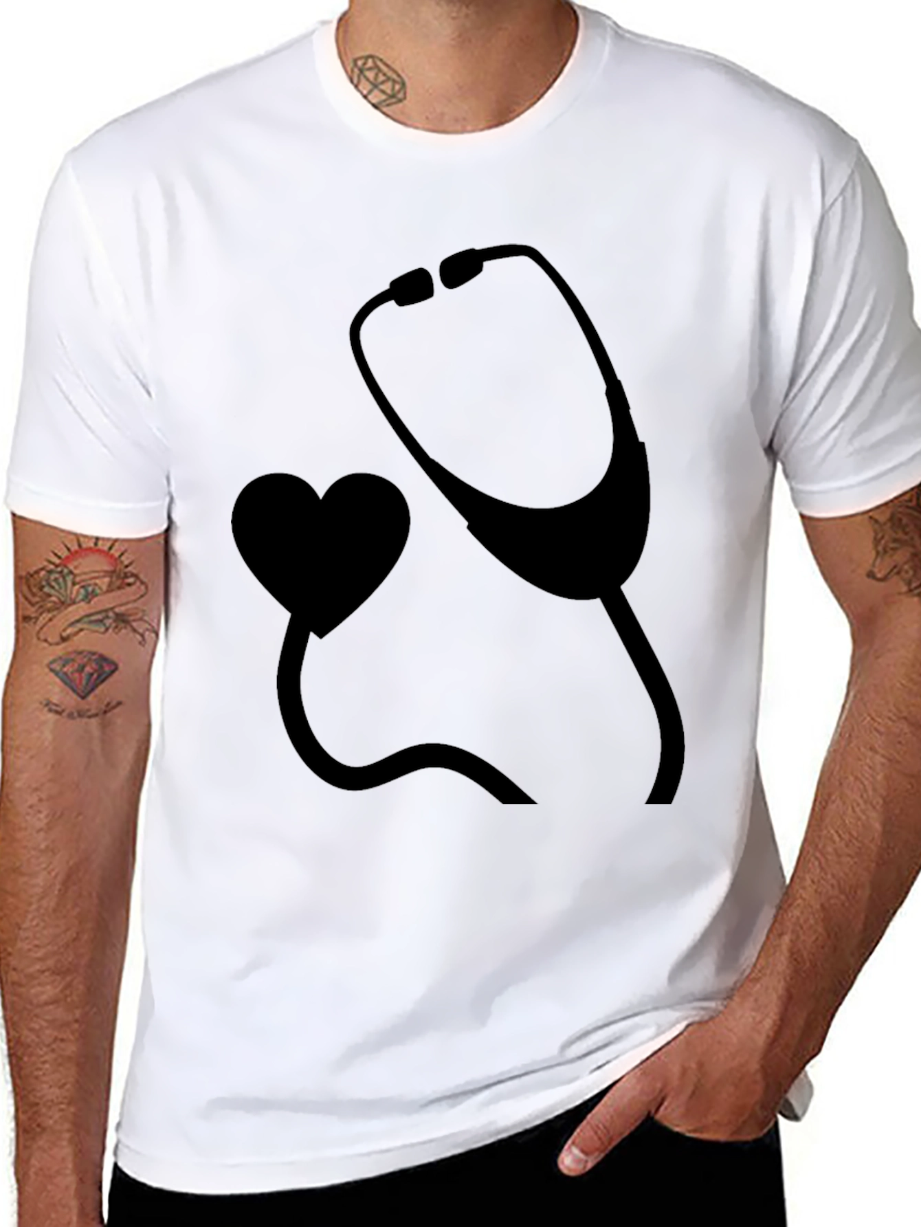 Heartbeat Stethoscope Graphic Tee - Medical Appreciation
