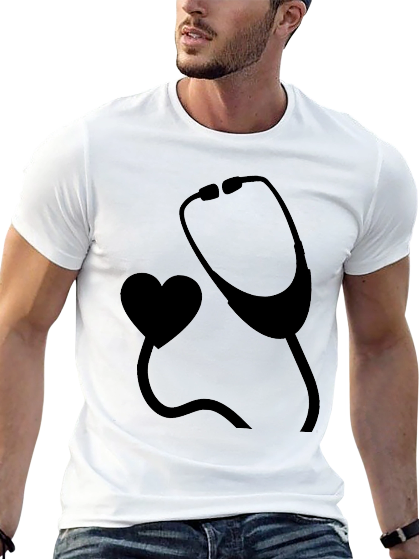 Heartbeat Stethoscope Graphic Tee - Medical Appreciation