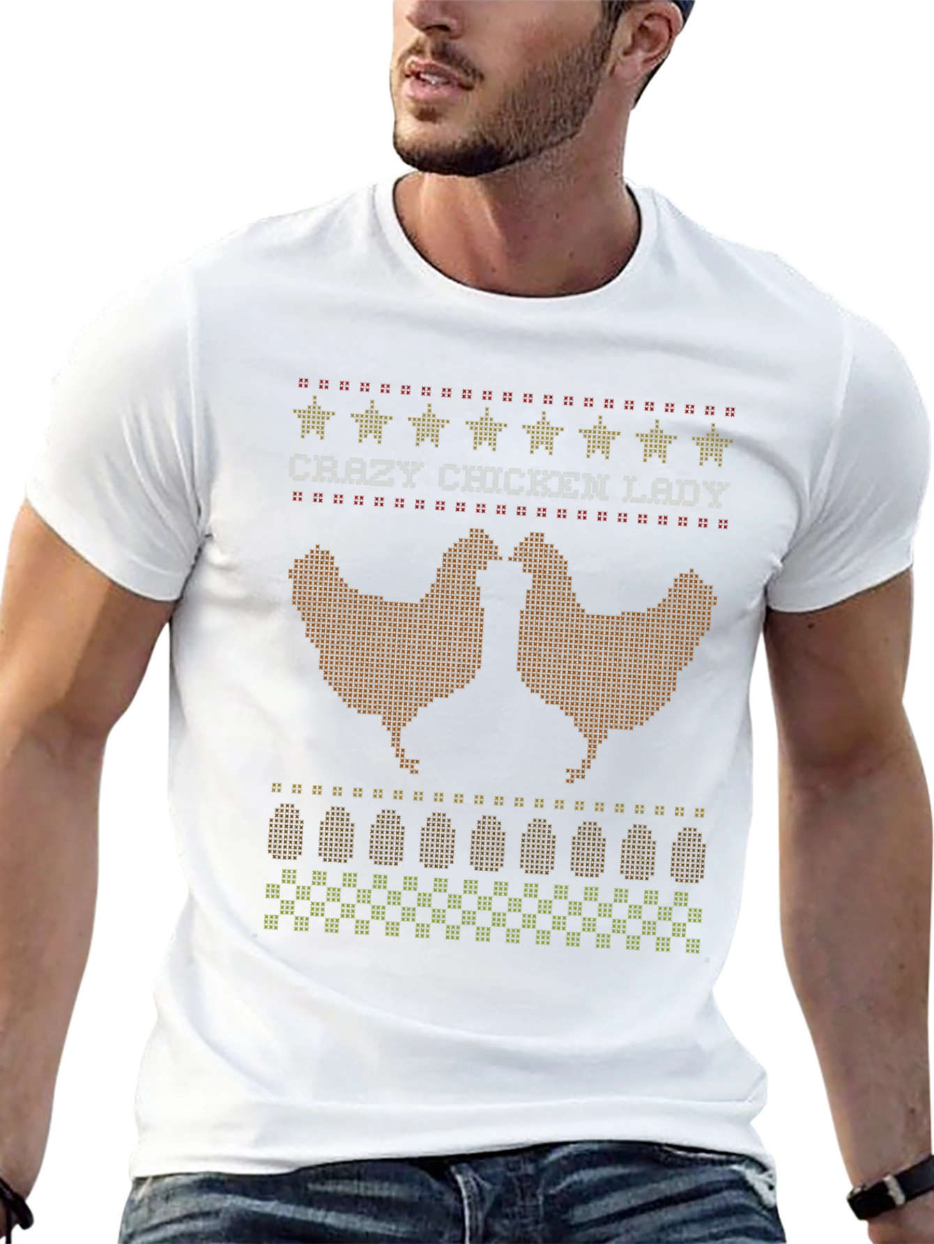 Crazy Chicken Lady Graphic T-Shirt