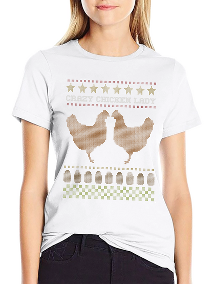 Crazy Chicken Lady Graphic T-Shirt