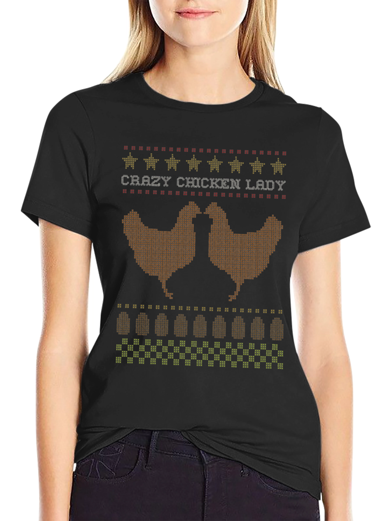 Crazy Chicken Lady Graphic T-Shirt