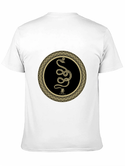 Mens Snake Circle Graphic Tee - Black