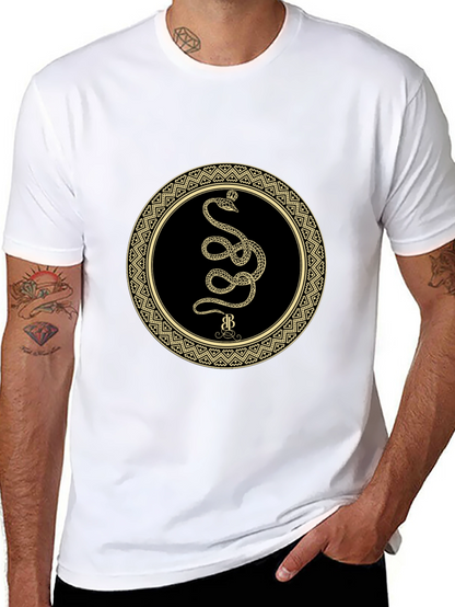 Mens Snake Circle Graphic Tee - Black