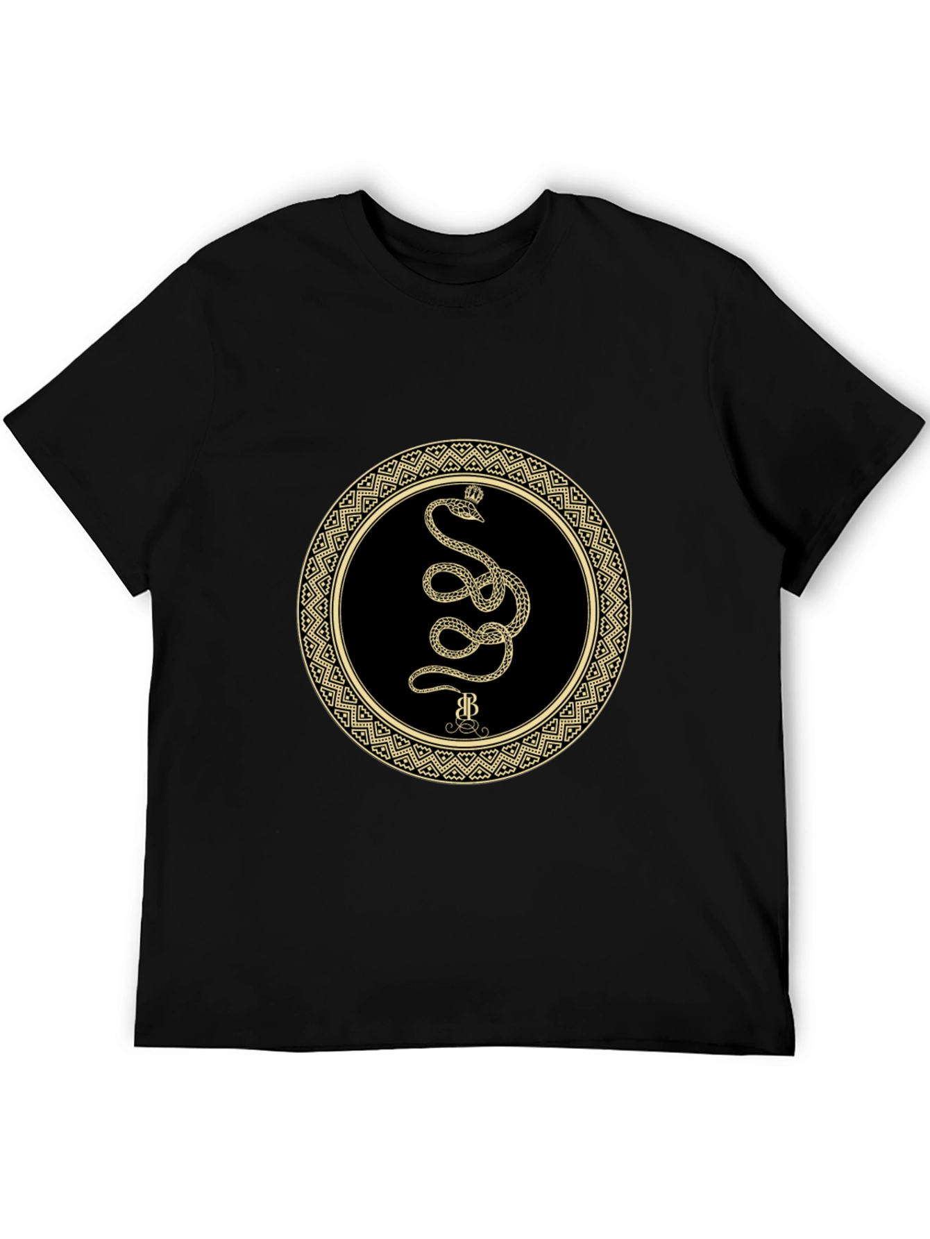 Mens Snake Circle Graphic Tee - Black