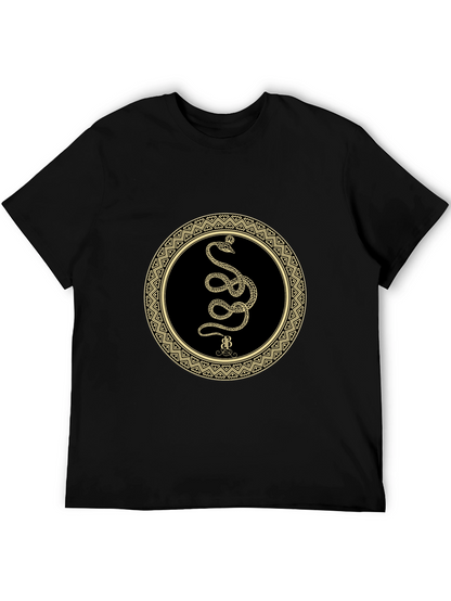 Mens Snake Circle Graphic Tee - Black