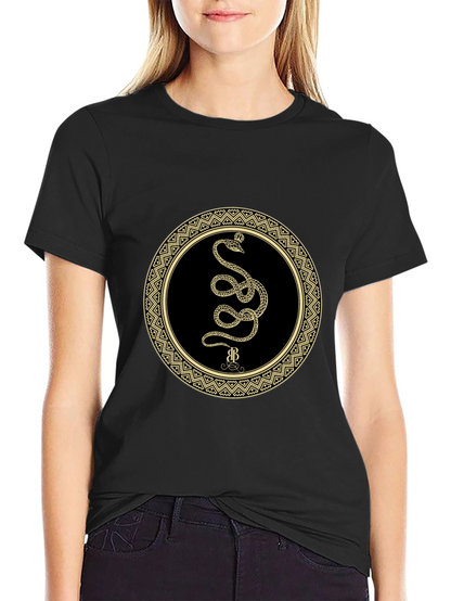Mens Snake Circle Graphic Tee - Black