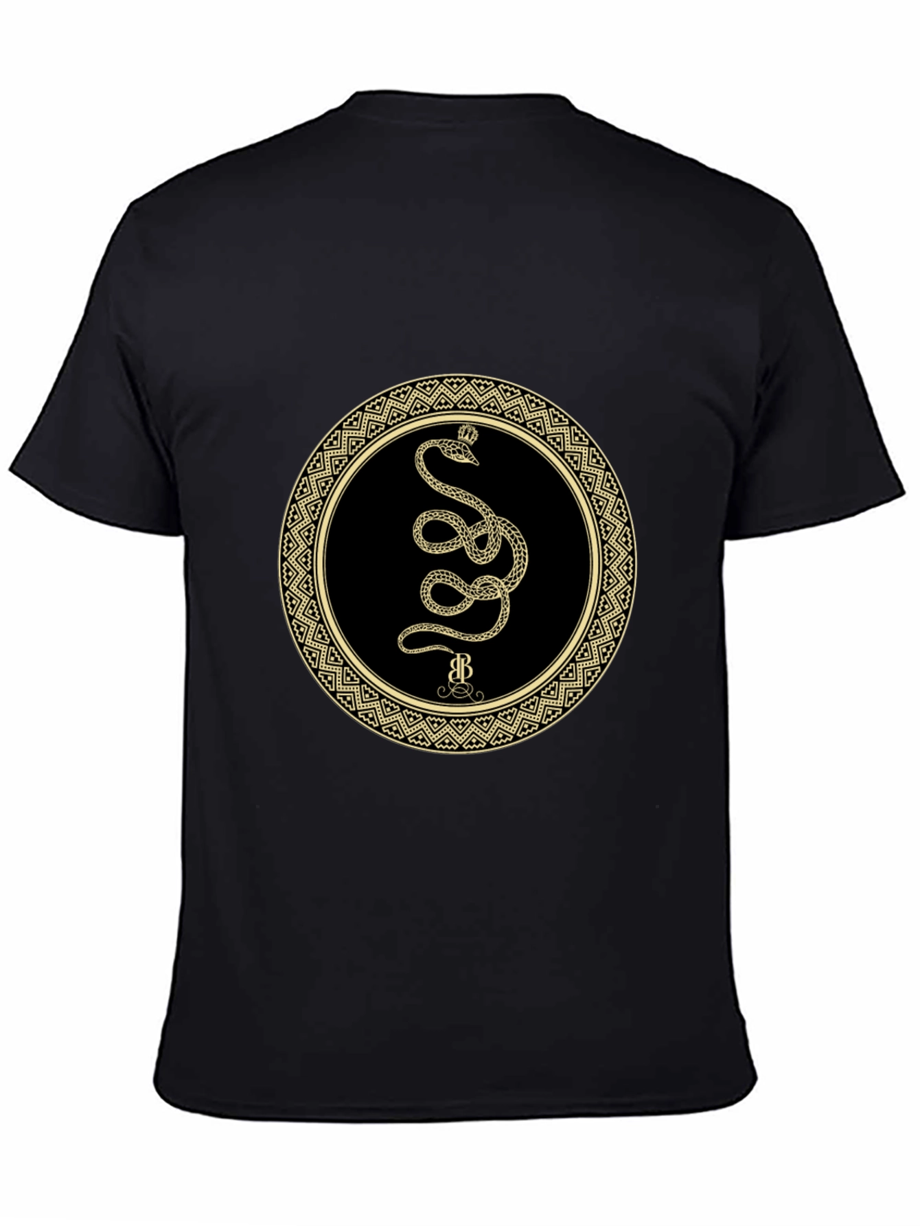 Mens Snake Circle Graphic Tee - Black