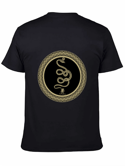 Mens Snake Circle Graphic Tee - Black