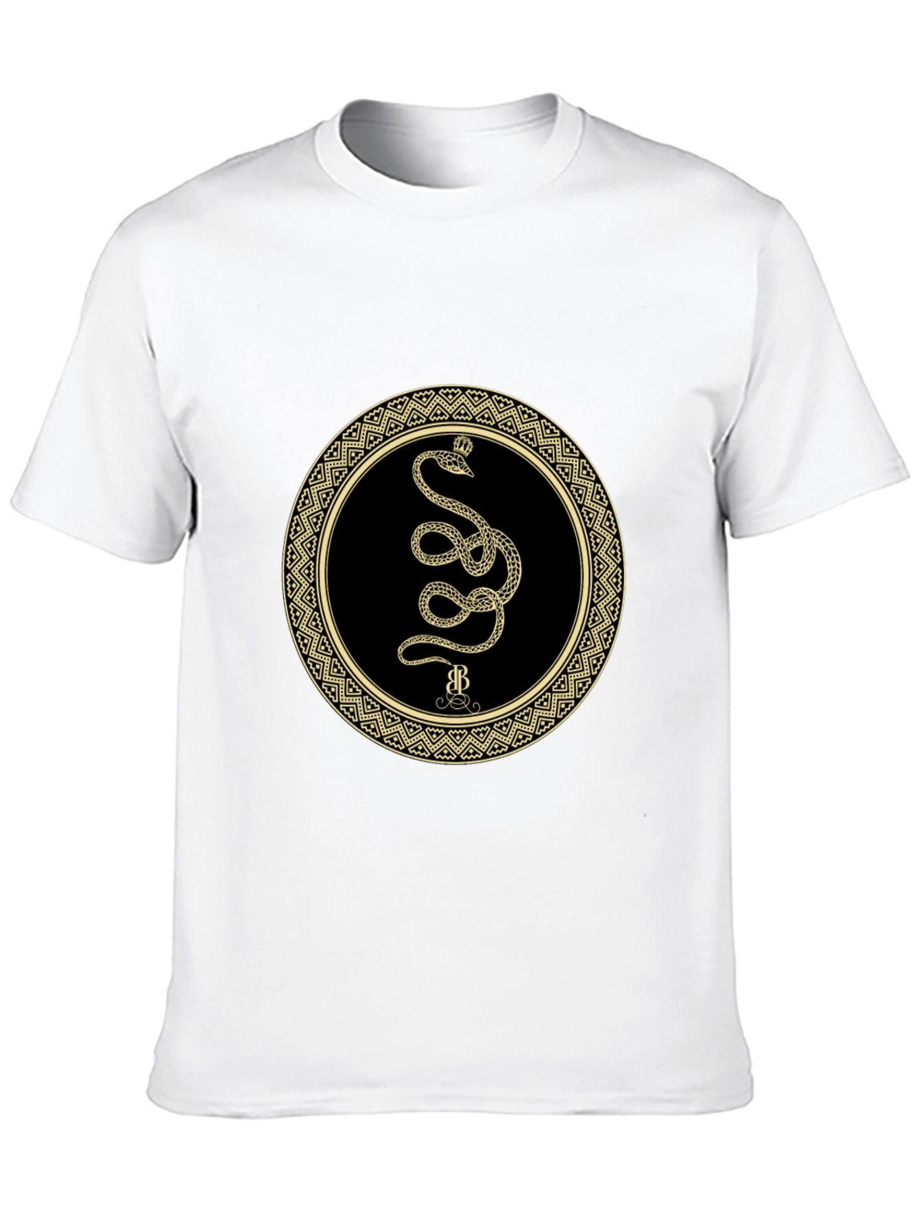 Mens Snake Circle Graphic Tee - Black