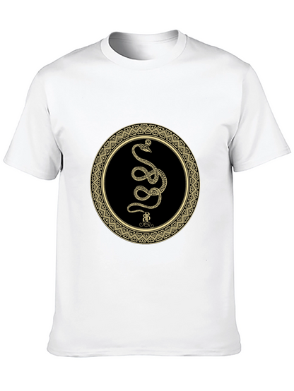 Mens Snake Circle Graphic Tee - Black