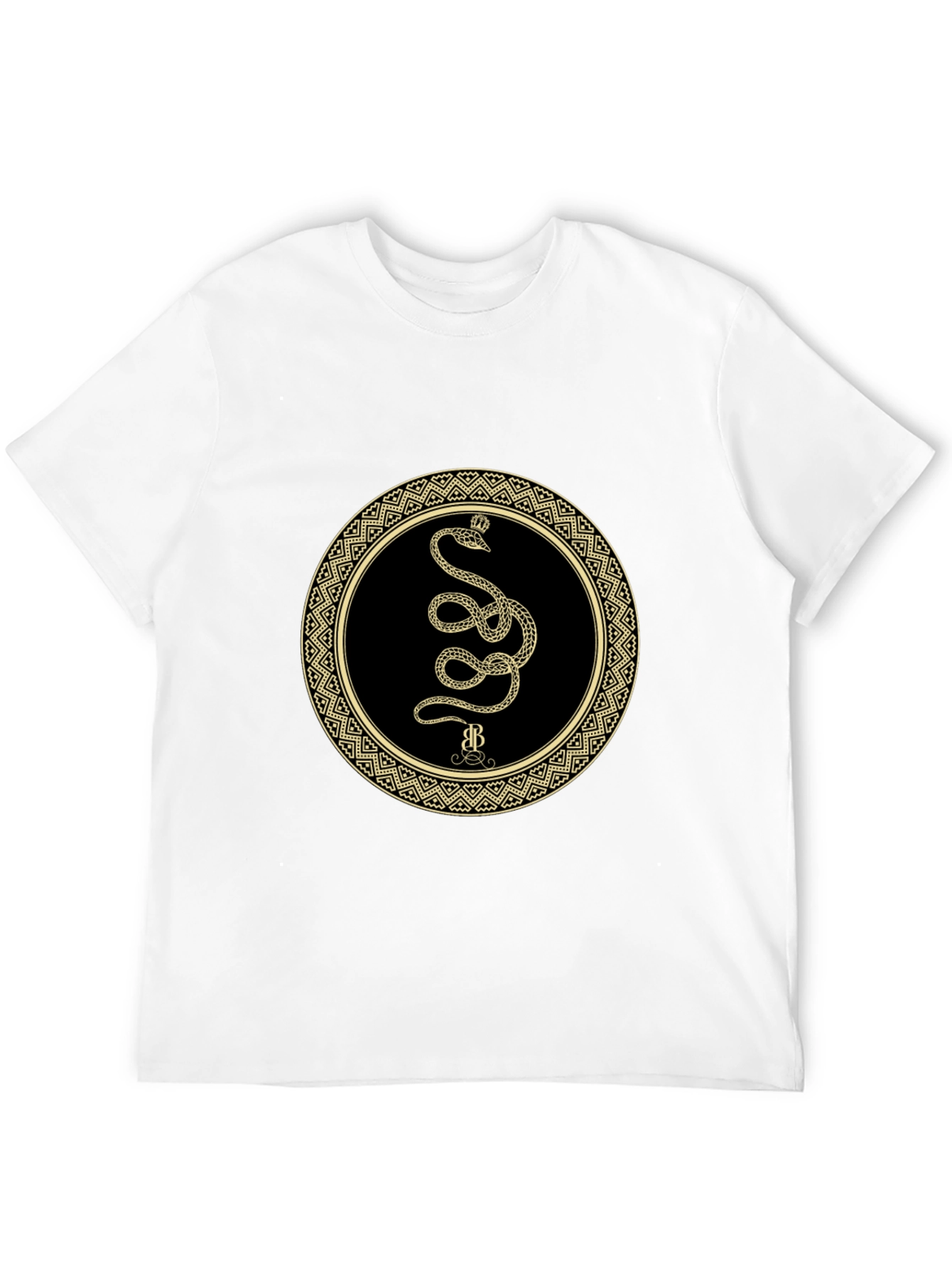 Mens Snake Circle Graphic Tee - Black