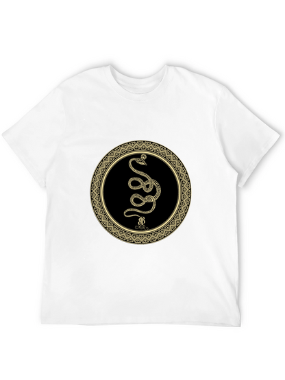 Mens Snake Circle Graphic Tee - Black
