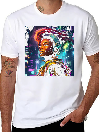 Cyberpunk Afro-Futurist Graphic Tee