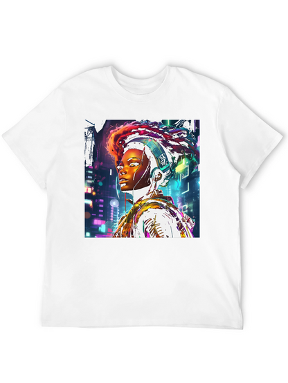 Cyberpunk Afro-Futurist Graphic Tee