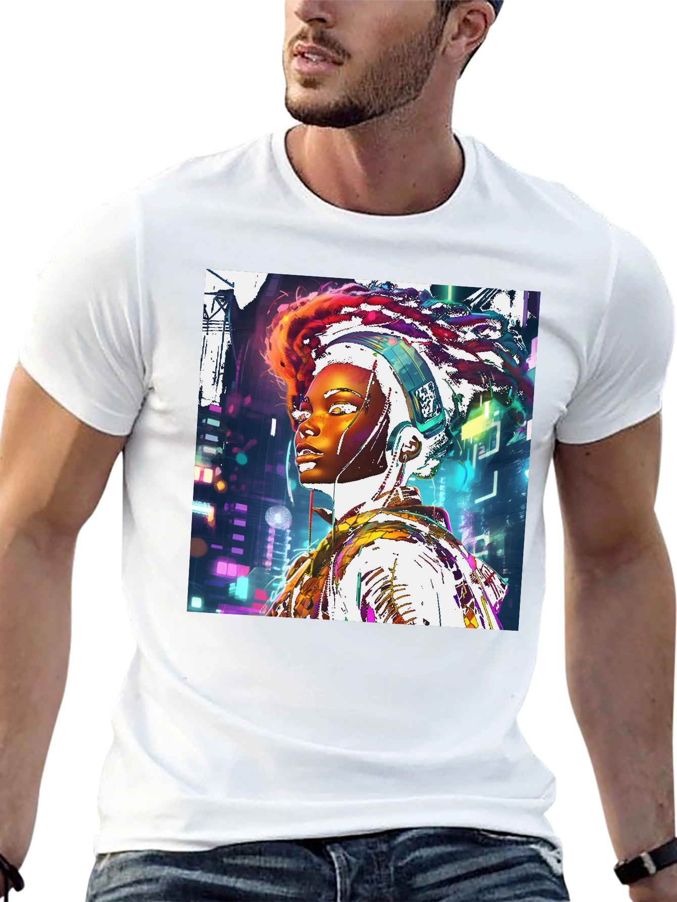 Cyberpunk Afro-Futurist Graphic Tee