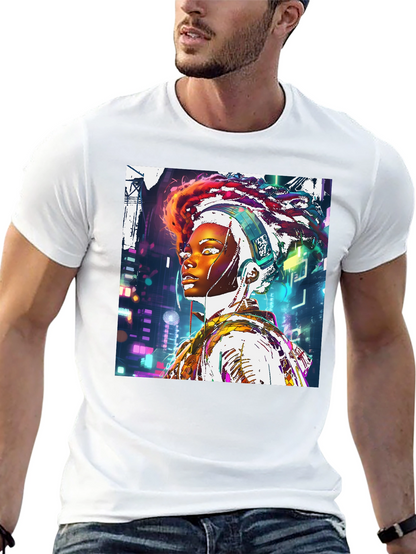 Cyberpunk Afro-Futurist Graphic Tee