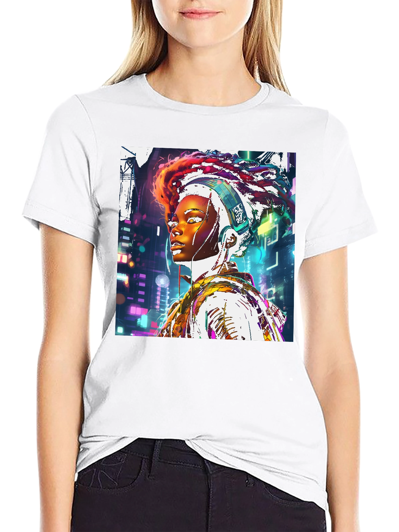 Cyberpunk Afro-Futurist Graphic Tee