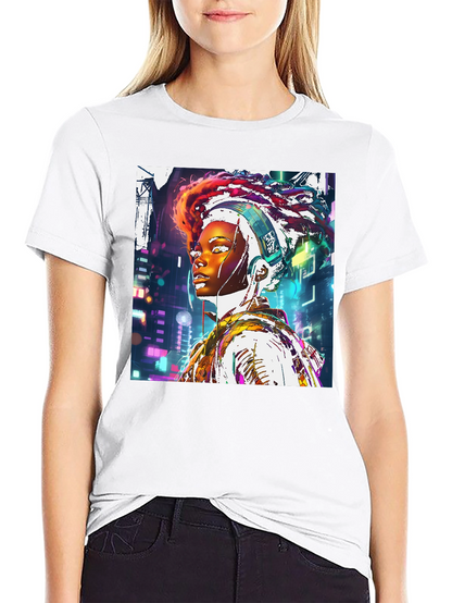 Cyberpunk Afro-Futurist Graphic Tee