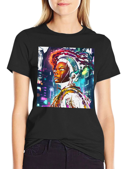 Cyberpunk Afro-Futurist Graphic Tee
