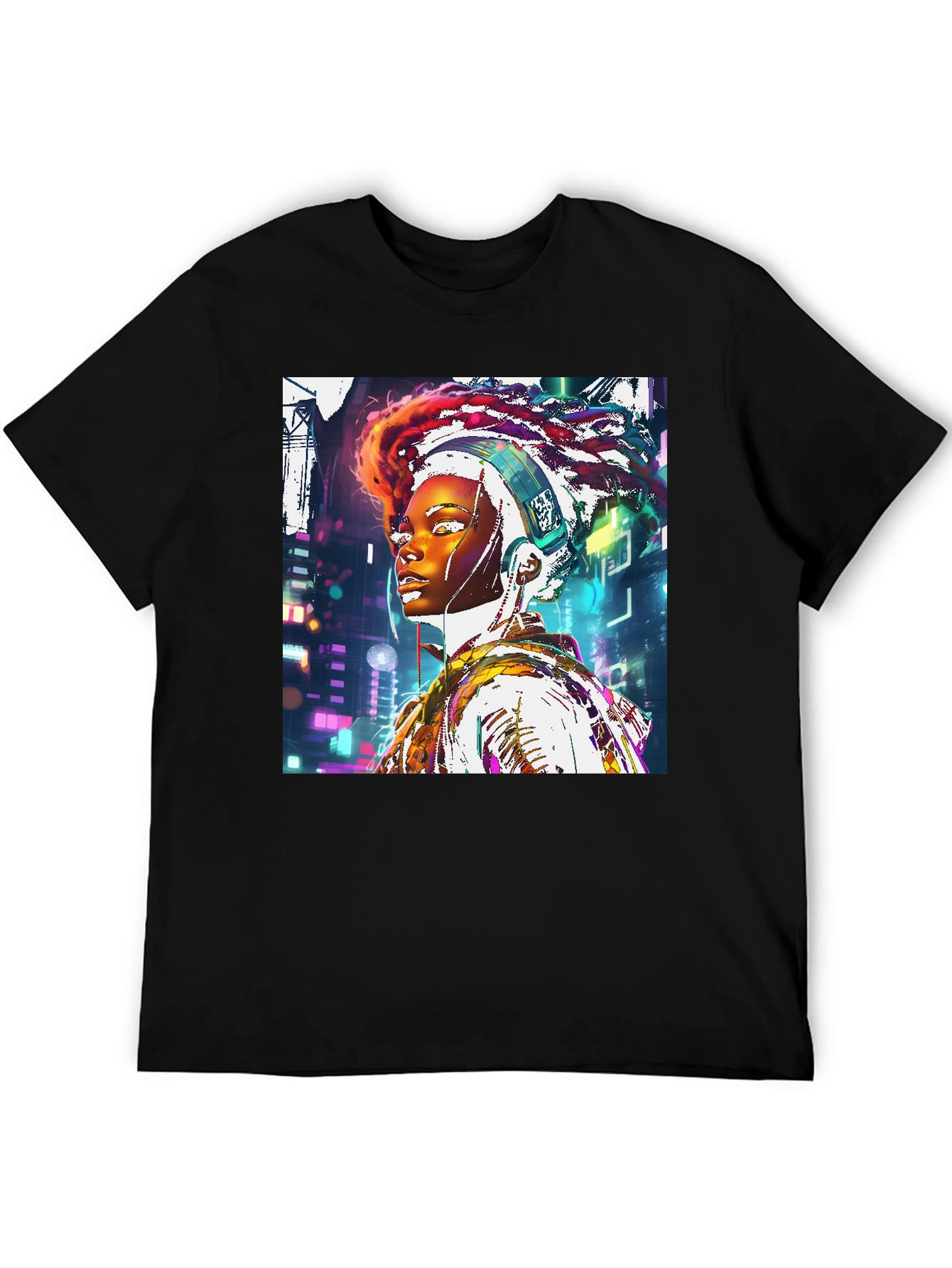 Cyberpunk Afro-Futurist Graphic Tee