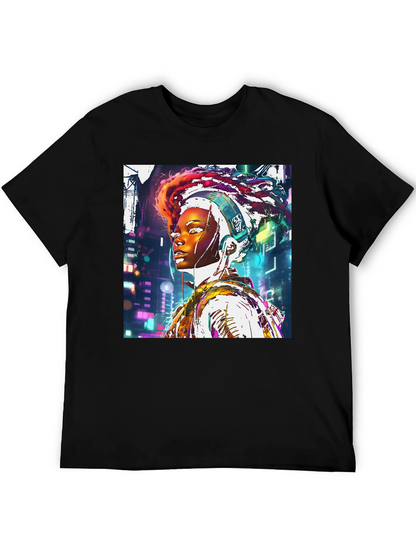 Cyberpunk Afro-Futurist Graphic Tee