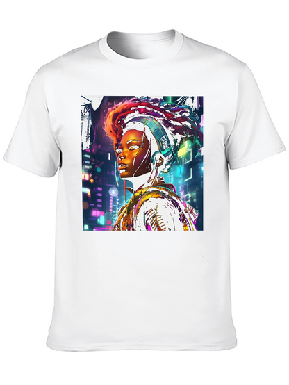 Cyberpunk Afro-Futurist Graphic Tee