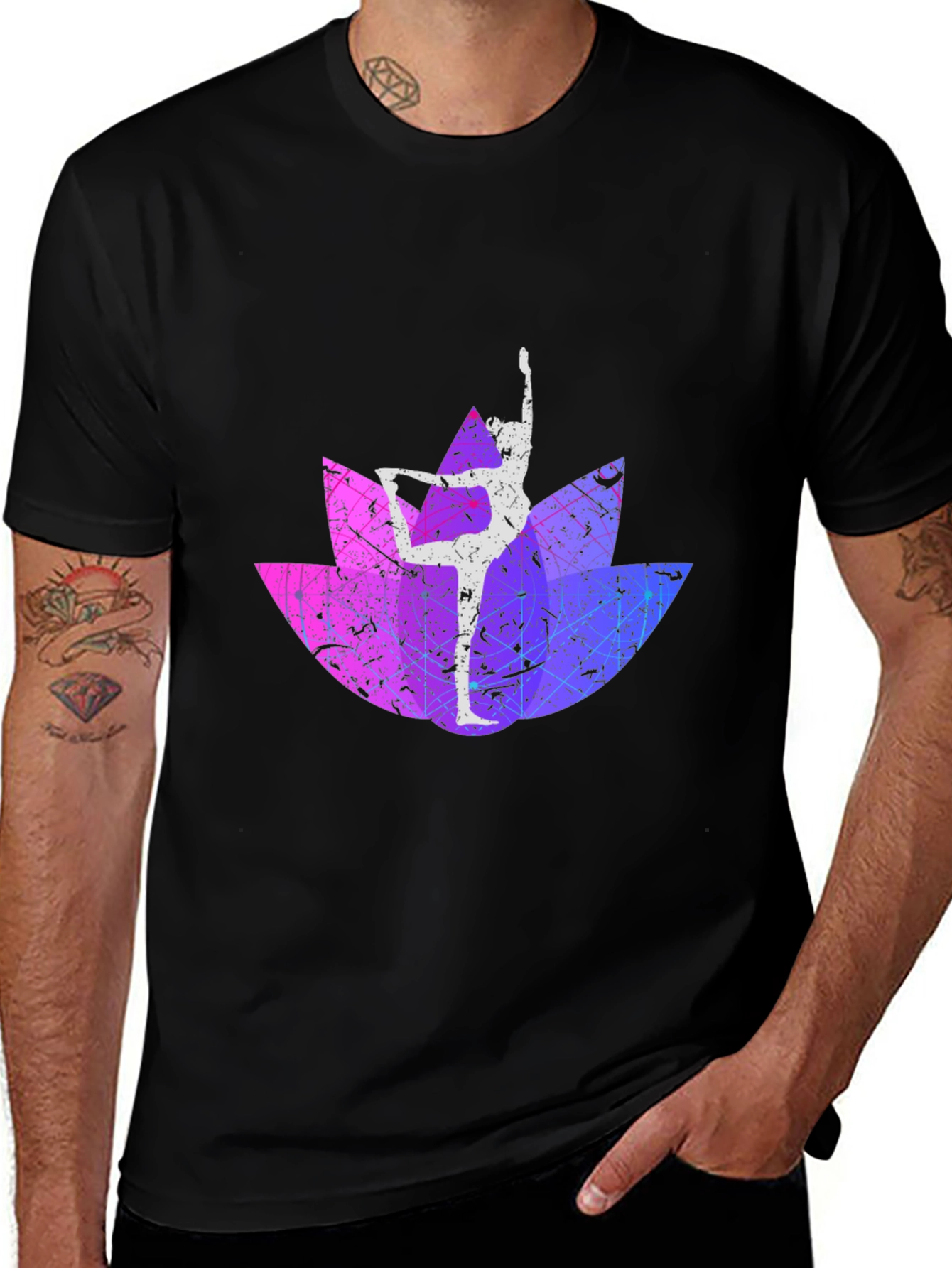 Yoga Lotus Black T-Shirt
