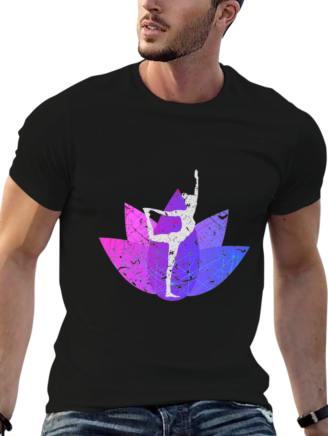 Yoga Lotus Black T-Shirt