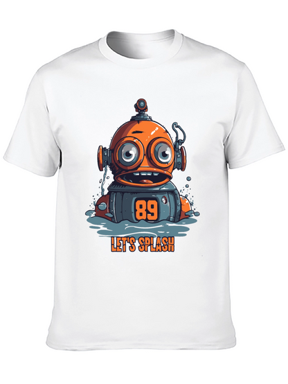 Fun Robot Graphic T-Shirt - Lets Splash!