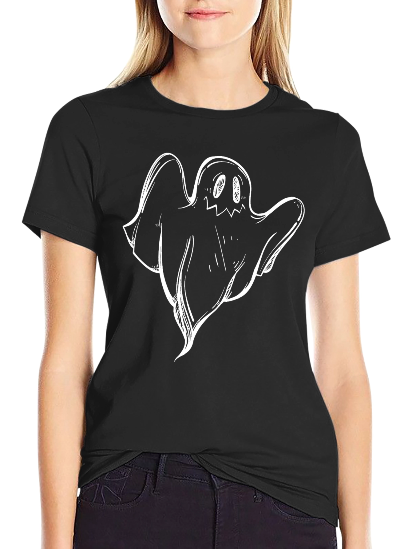 Spooky Ghost Graphic Tee - Halloween Ready!