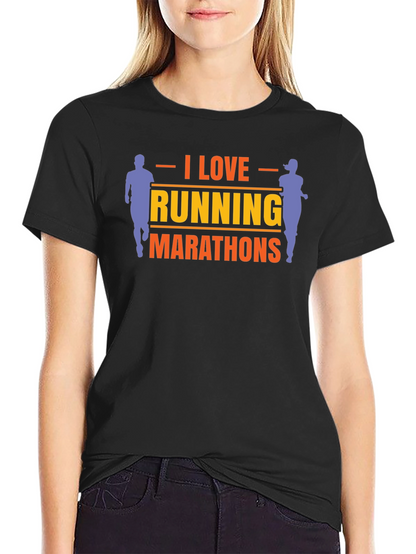 I Love Running Marathons Graphic Tee
