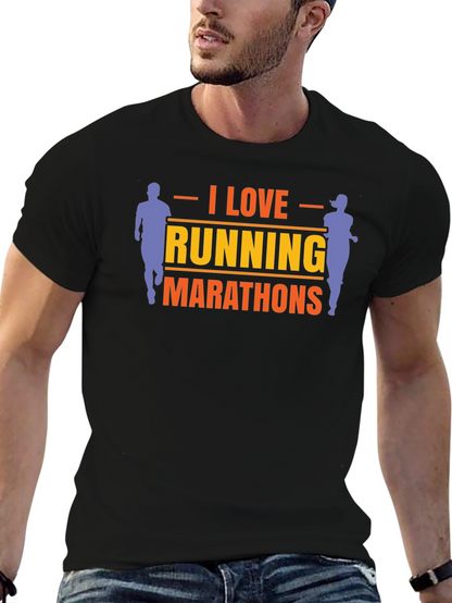 I Love Running Marathons Graphic Tee