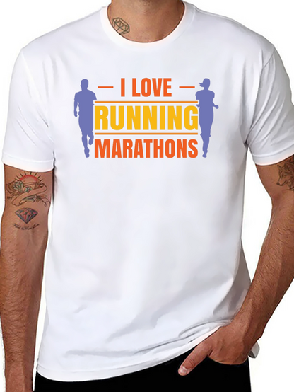 I Love Running Marathons Graphic Tee