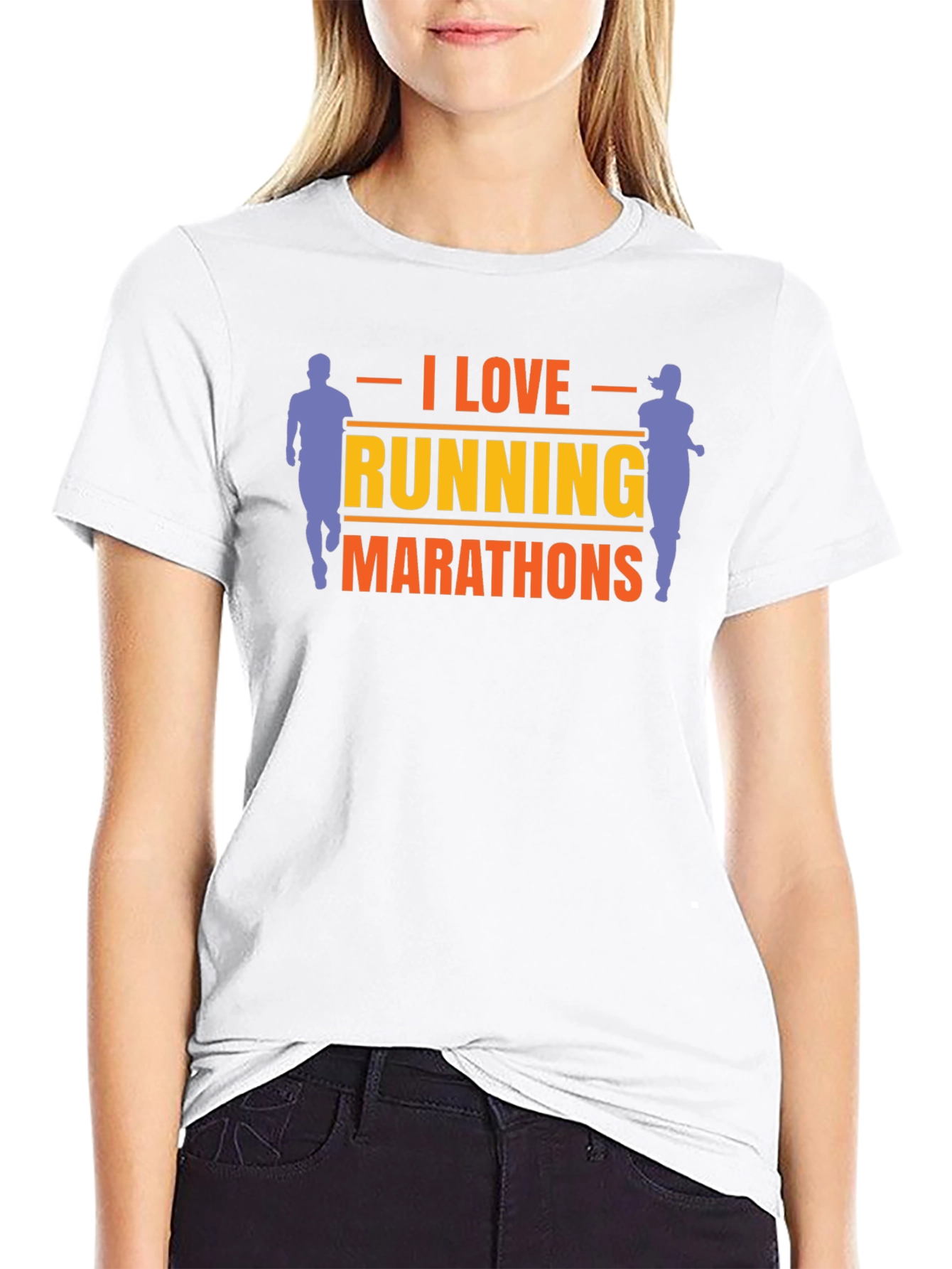 I Love Running Marathons Graphic Tee