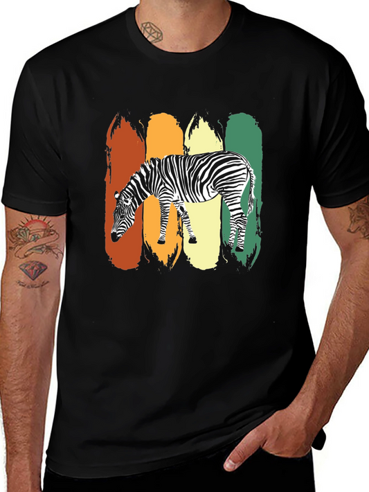Retro Zebra Graphic T-Shirt - Vintage Style Tee