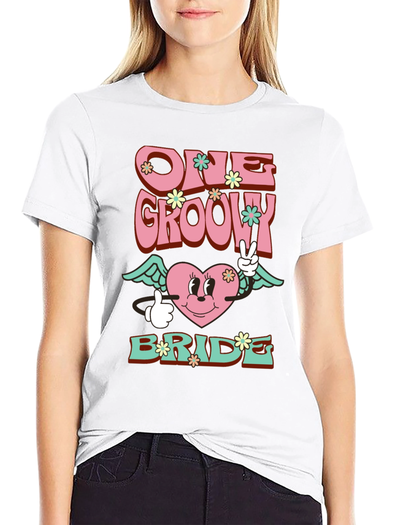 One Groovy Bride T-Shirt - Retro Wedding
