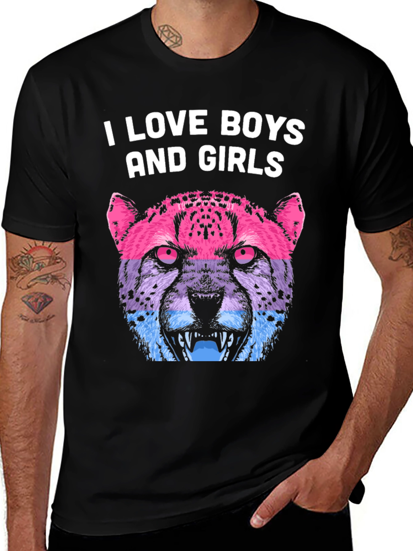 I Love Boys and Girls Cheetah Graphic Tee