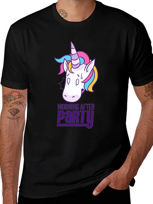Morning After Party Unicorn Graphic T-Shirt