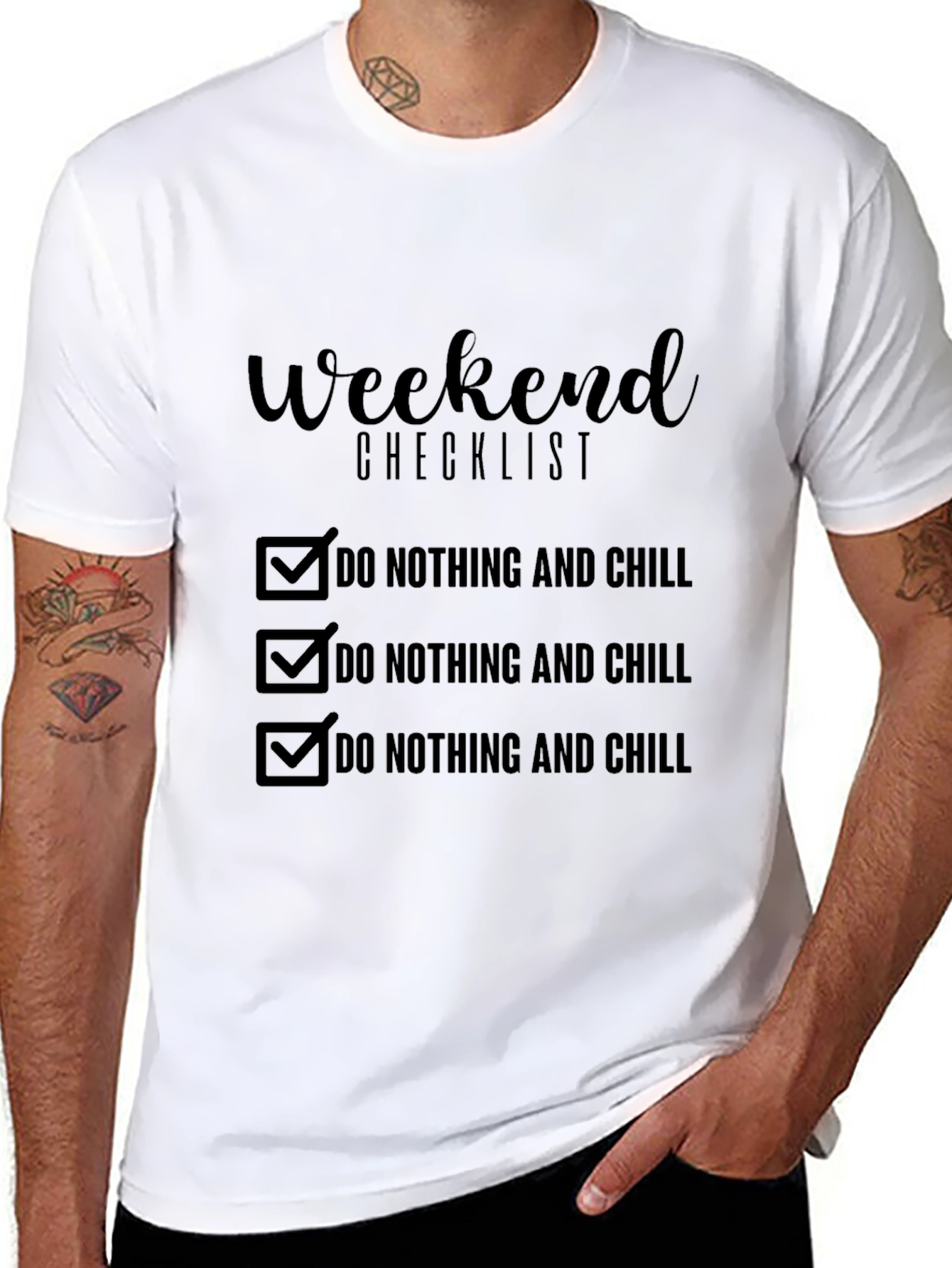 Weekend Checklist Graphic T-Shirt
